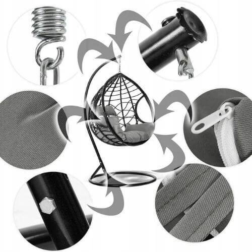 Fotoliu suspendat tip cocon qn 03 negru 4