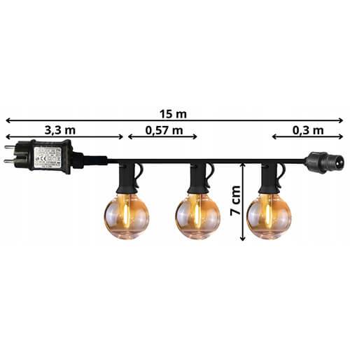 Ghirlanda led terasa 20 becuri LED 15m 4