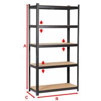 Raft negru 180x90x45cm WLA265 1