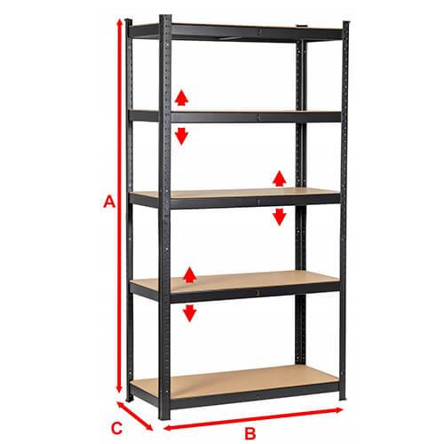 Raft negru 180x90x45cm WLA265 1
