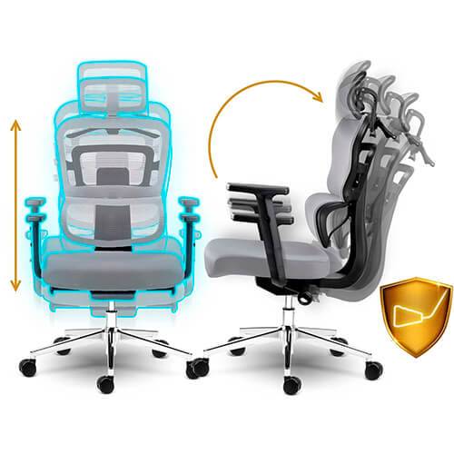 Scaun de birou plasa Nicea gri 240310 6