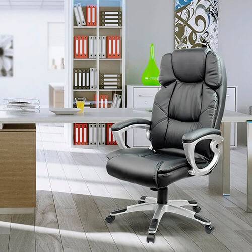 Scaun de birou din piele neagra Sofotel EG 2275