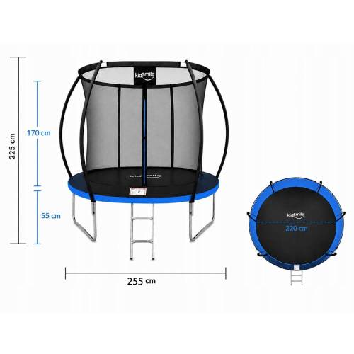 Trambulina TO03 255 cm plasa interioara albastru 4