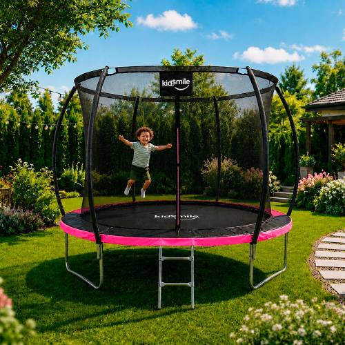 Trambulina TO03 255 cm plasa interioara roz 2