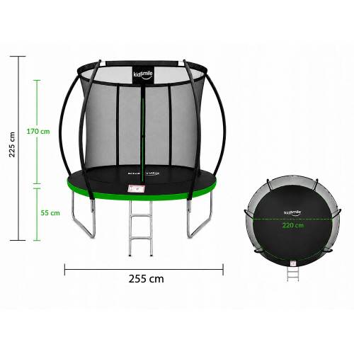 Trambulina TO03 255 cm plasa interioara verde 3