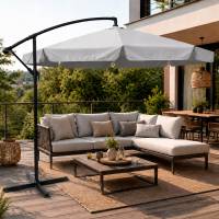 Umbrela de gradina 350 cm gri deschis