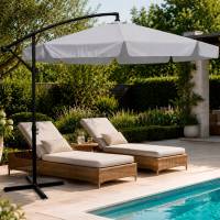 Umbrela de gradina 350 cm gri deschis 3