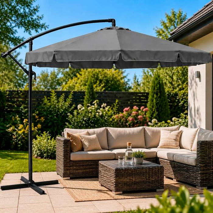 Umbrela de gradina 350 cm gri inchis 1 700 700
