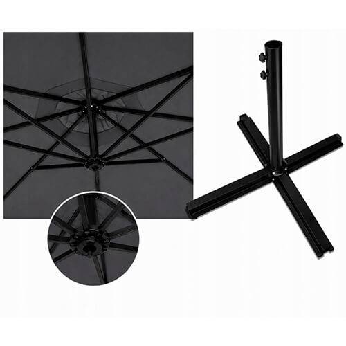 Umbrela de gradina 350 cm gri inchis 2