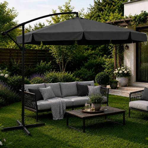 Umbrela de gradina 350 cm gri inchis
