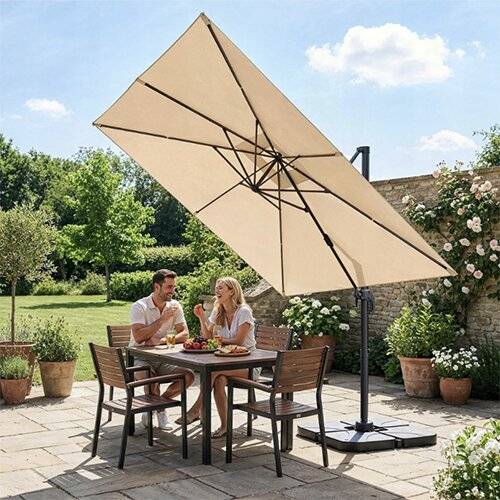 Umbrela de gradina roma 420 cm bej rotatie 360 5