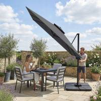 Umbrela 420 cm gri rotatie 360 4
