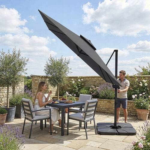 Umbrela 420 cm gri rotatie 360 4