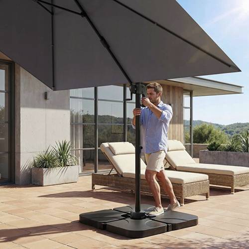 Umbrela 420 cm gri rotatie 360 5