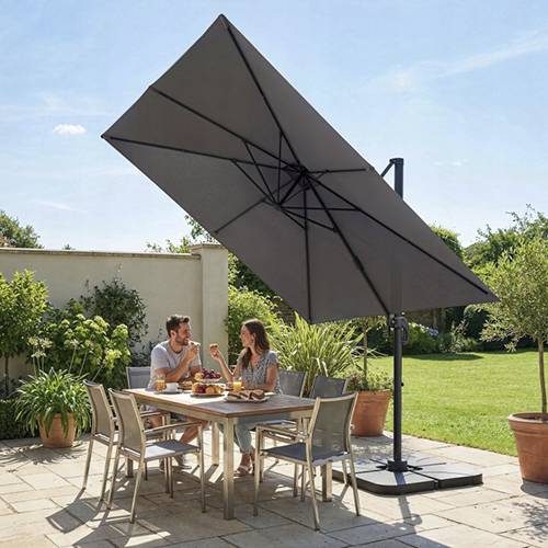 Umbrela 420 cm gri rotatie 360 6