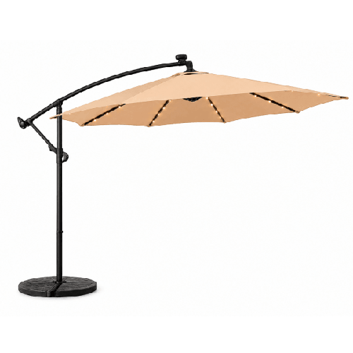 Umbrela de gradina 300 cm bej cu iluminare led 1