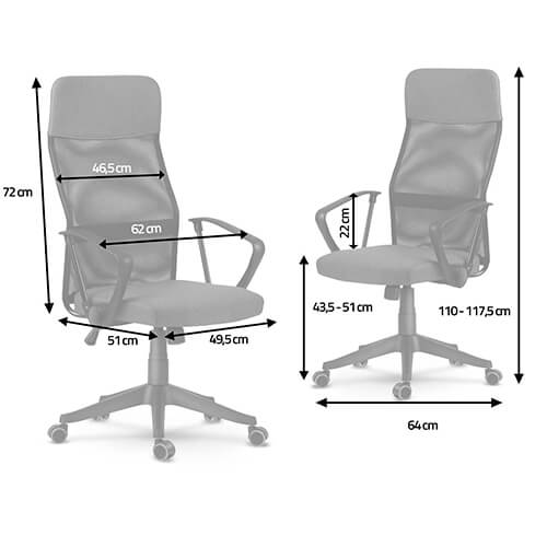 Scaun pentru birou plasă Sydney II negru 2450